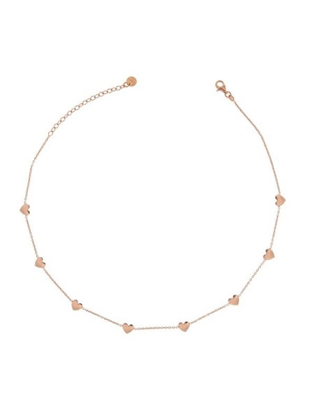 Rue Des Mille Choker-Halskette mit acht rosa Herzen GRCAT8CUOAU