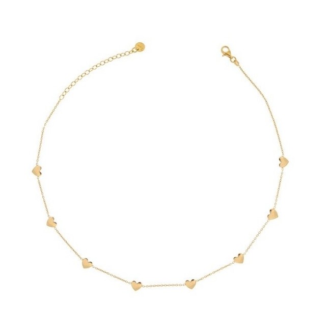 Rue Des Mille Choker-Halskette mit acht goldenen Herzen GRCAT8CUO