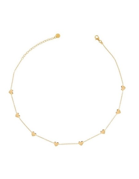 Rue Des Mille Collana girocollo con otto cuori dorati GRCAT8CUO