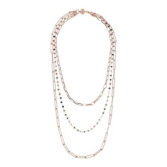 Bronzallure dreireihige Halskette mit Perlen und Ketten WSBZ01964.TU