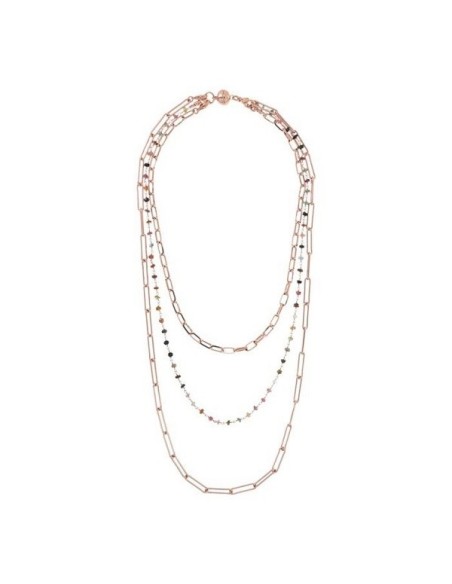 Bronzallure dreireihige Halskette mit Perlen und Ketten WSBZ01964.TU