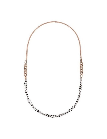 Bronzallure-Halskette mit mehrsträngigem Rosenkranz und rosafarbenem Rumpf WSBZ01408.BS