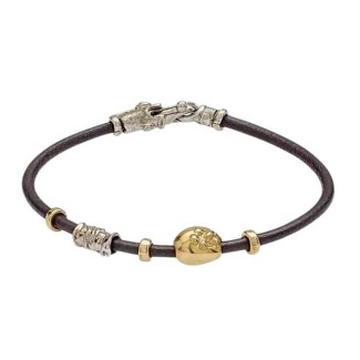 Misani Aurora Schmuckarmband aus Leder, Gold und Silber - B351