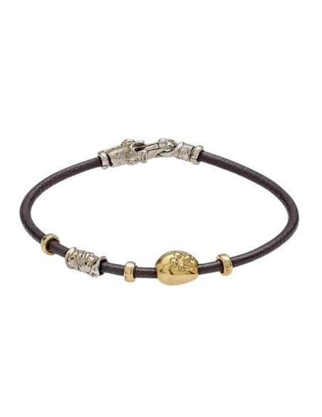 Misani Aurora Schmuckarmband aus Leder, Gold und Silber - B351