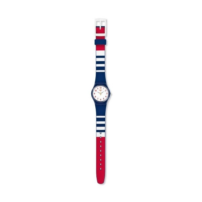 Swatch Matelot blaue und rote Damenuhren – LN149
