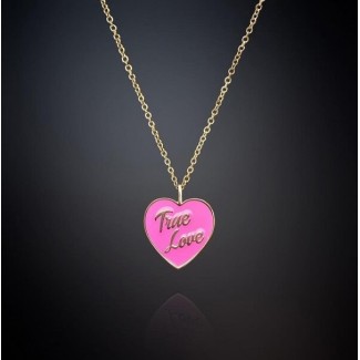 Chiara Ferragni Love Parade True Love pink heart necklace J19AVI03