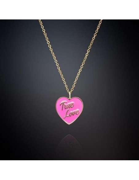 Chiara Ferragni Love Parade True Love pink heart necklace J19AVI03