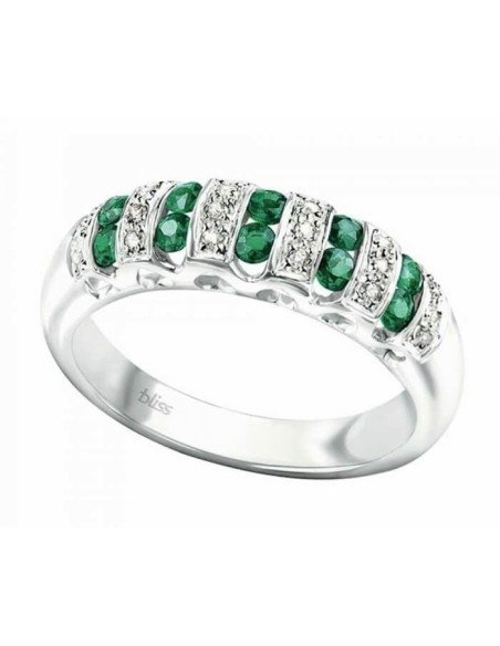 Bliss Cabaret Ring with Emeralds and Diamonds - 20073998