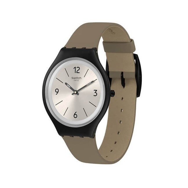 Swatch Skin Skinsandbeige Lederuhr - SVUB101
