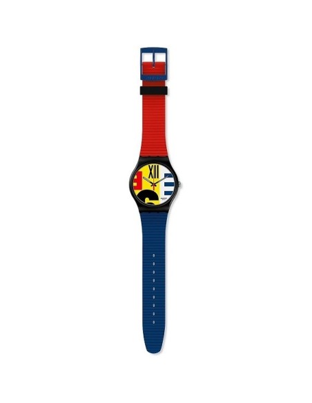 Swatch Revival red and blue New Gent SUOB171 watch