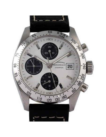 Eberhard Chrono Champion Uhr aus weißem Leder - 31044CP