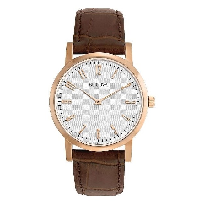 Bulova Dress Duets Uhr braunes Lederarmband 97A106