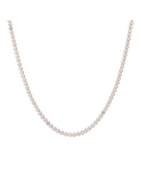 Bronzallure rosè Tennishalskette mit weißen Zirkonen WSBZ01977