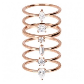 Bronzallure rings set six rosé rings WSBZ01801.W