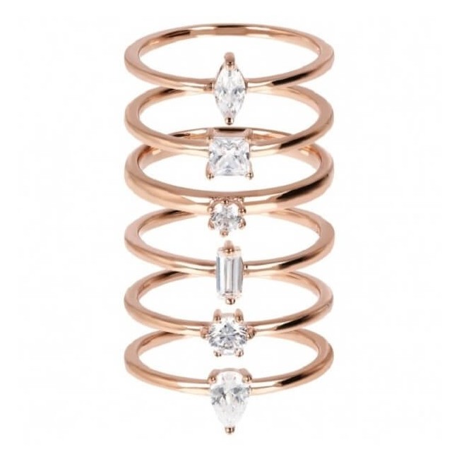 Bronzallure-Ringe Set sechs Rosé-Ringe WSBZ01801.W