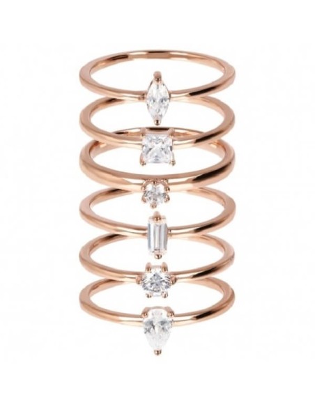 Anelli Bronzallure set sei anelli rosè WSBZ01801.W