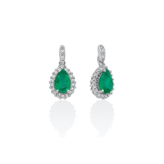 Miluna earrings with drop emeralds and diamonds ERD2626
