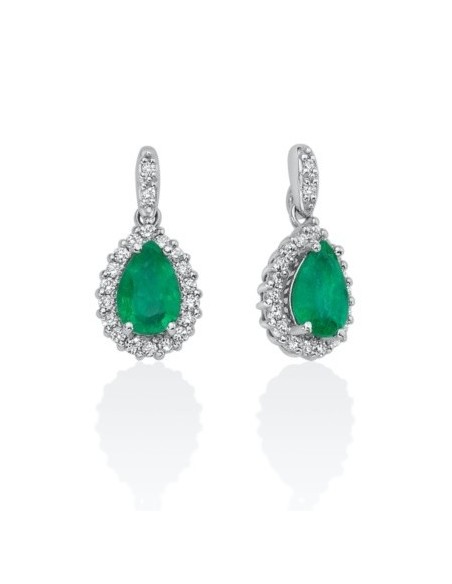 Miluna earrings with drop emeralds and diamonds ERD2626