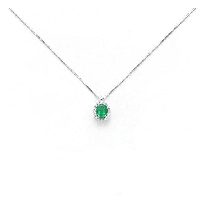 Miluna Necklace with Emerald and Diamonds - CLD4094
