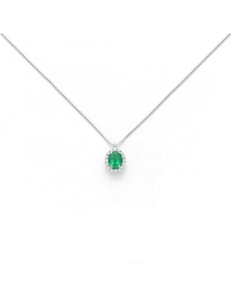 Miluna Halskette mit Smaragd und Diamanten - CLD4094