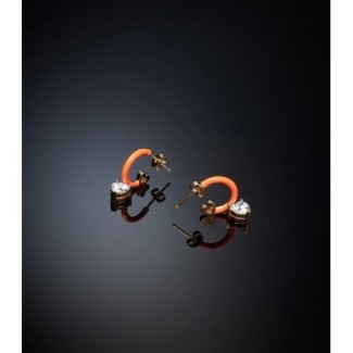 Chiara Ferragni orange Love Parade earrings and heart J19AVI13