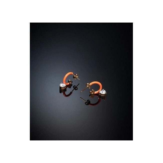 Chiara Ferragni orange Love Parade earrings and heart J19AVI13