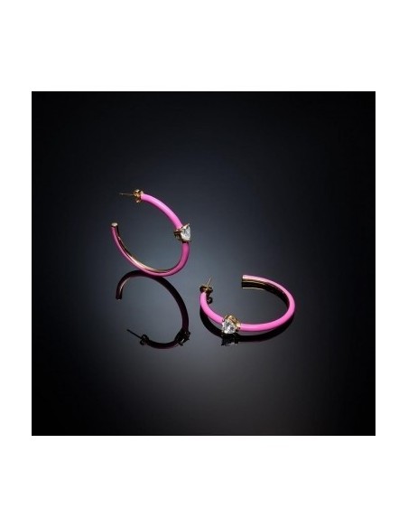 Chiara Ferragni pink earrings Love Parade white heart J19AVI23