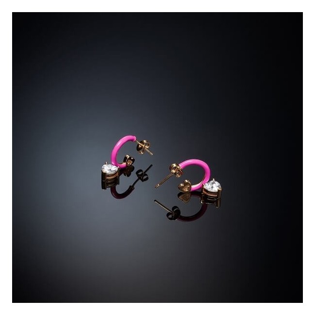 Chiara Ferragni pink earrings Love Parade heart pendant J19AVI11