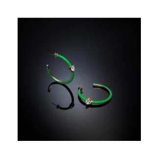 Chiara Ferragni green earrings Love Parade white heart J19AVI22