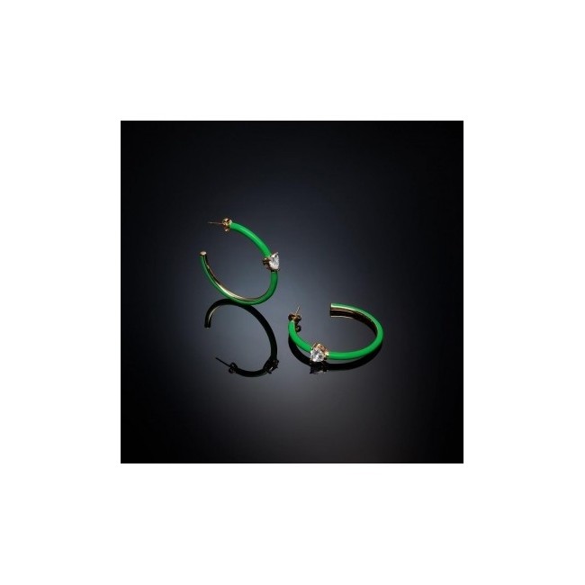 Orecchini Chiara Ferragni verdi Love Parade cuore bianco J19AVI22