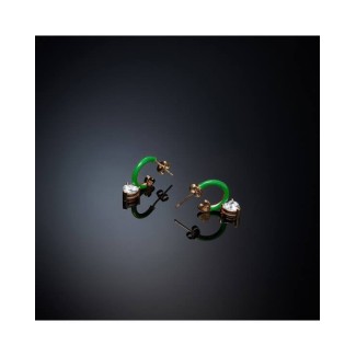 Chiara Ferragni Love Parade heart pendant green earrings J19AVI14