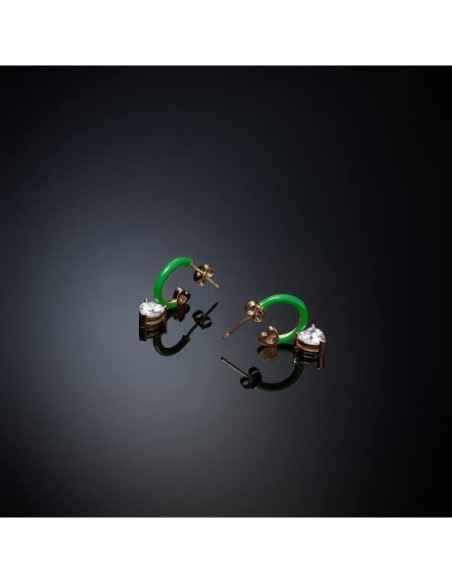 Chiara Ferragni Love Parade heart pendant green earrings J19AVI14