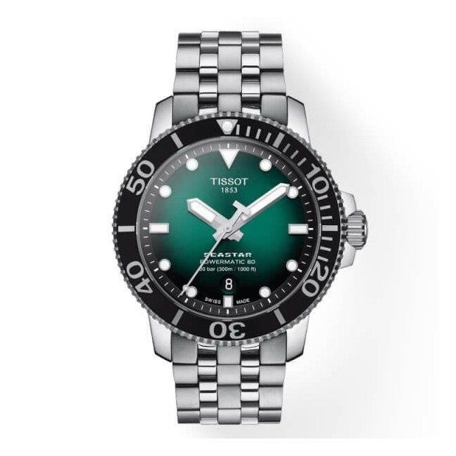 Tissot Seastar Powermatic80 grüne Uhr - T1204071109101
