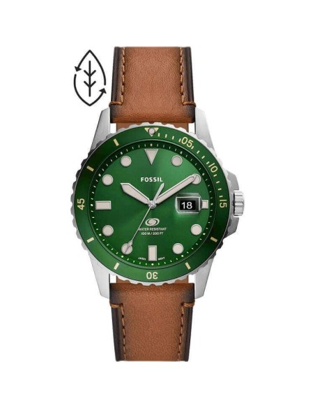 Fossil Men's Watch Blue in Green Leather - FS5946