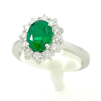 Anello con Smeraldo naturale Giorgio Visconti in oro e diamanti AB15300S