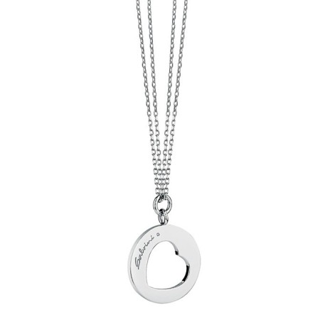 Silver and diamond heart necklace - 20046361