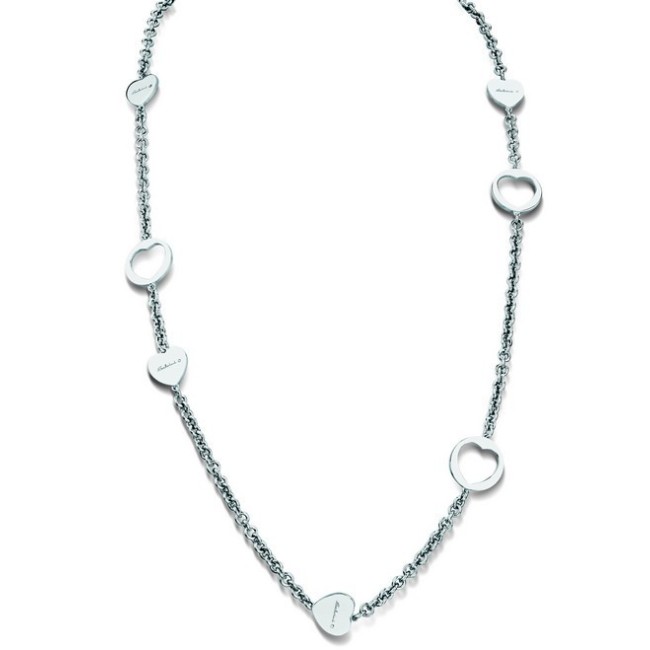 Heart necklace in silver and diamonds - 20046191