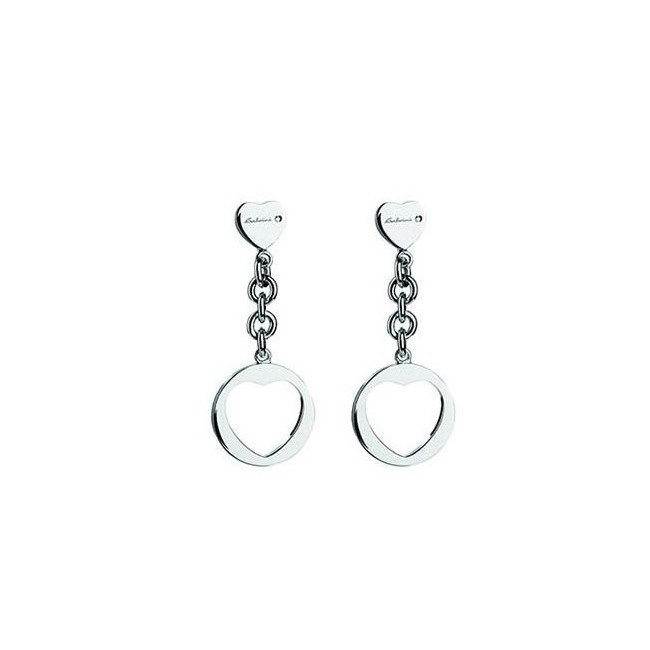 Orecchini a  cuore in argento e diamanti - 20046194