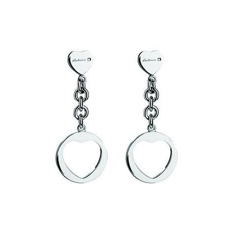 Heart Earrings in silver and diamonds - 20046194