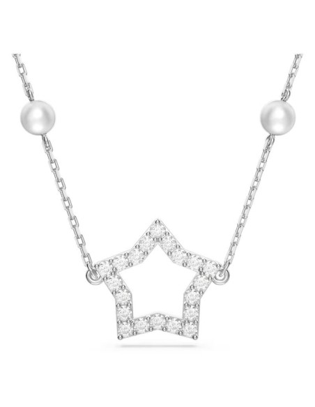 Swarovski Star necklace with crystals and white pearls - 5645379