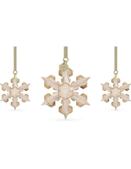 Set Decorazione Swarovski Fiocco di Neve Dorato anno2022 - 5634890