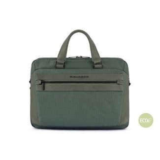 Piquadro Cartella Woody in tessuto verde - CA5749S117/VE