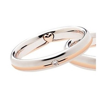 Wedding gold ring with Brilliant stone -I2695DBR