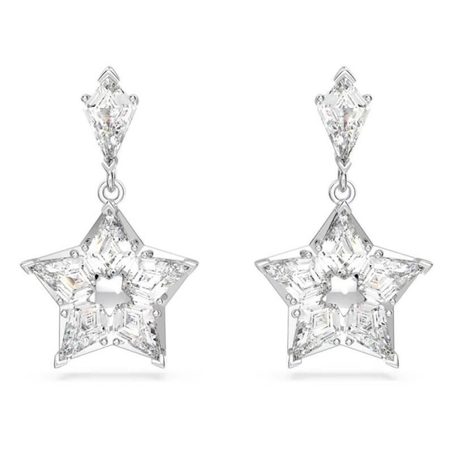 Swarovski Star pendant earrings with white crystals - 5652002
