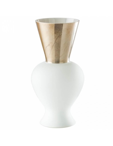 Venini Re Lattimo Vase, Weiß und Bronze - 515.13LA