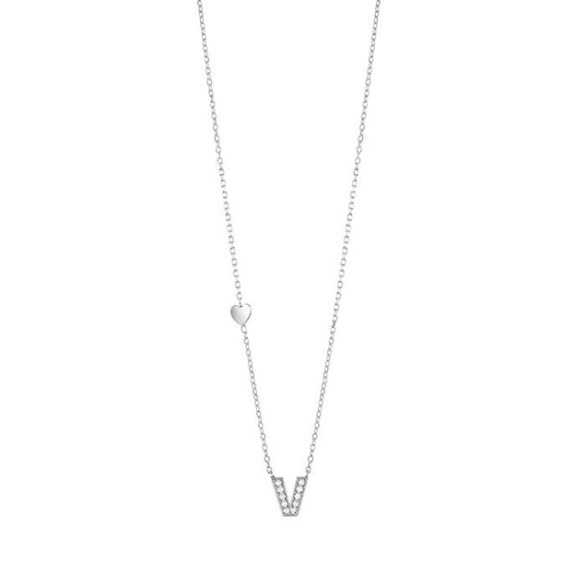 Salvini Be Happy necklace letter V with diamonds - 20089251