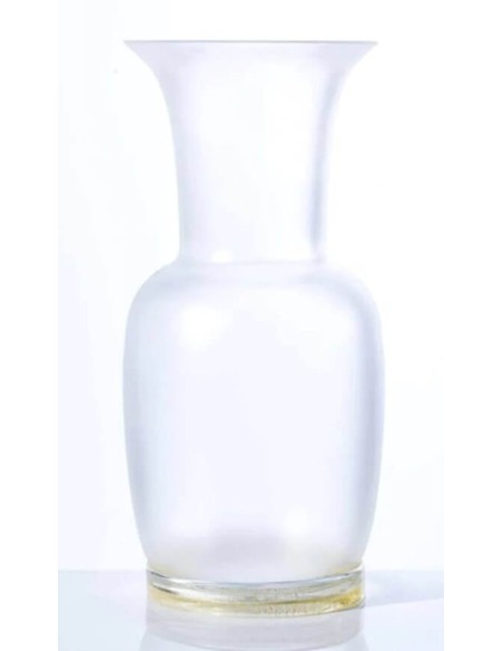Vaso Venini Opalino Cristallo in vetro sabbiato con filo oro 706.22