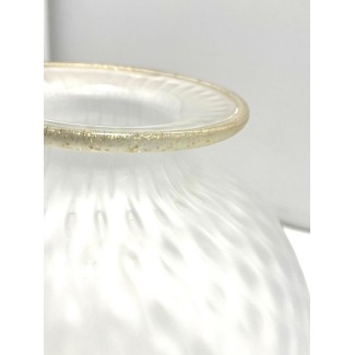 Venini Monofiore Balloton large vase in sandblasted glass with gold thread 2