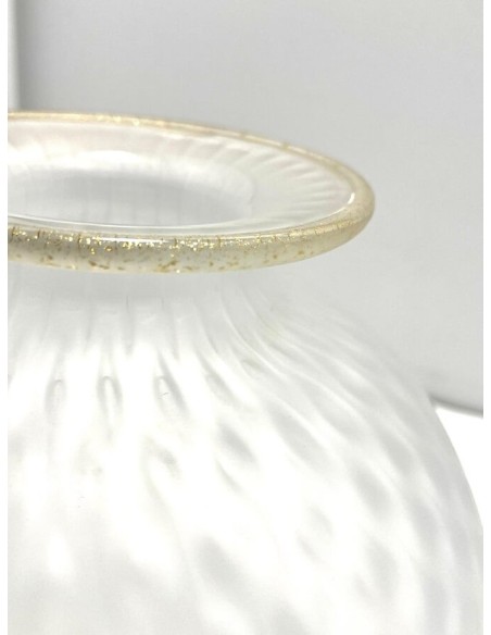 Venini Monofiore Balloton large vase in sandblasted glass with gold thread