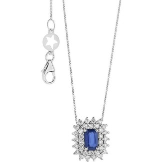 Comete Regina Necklace with Sapphire and Diamonds - GLB1603